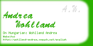 andrea wohlland business card